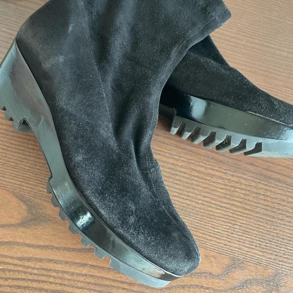 Robert Clergerie black suede ankle sock boots - Picture 6 of 8